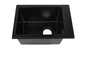 Profondeur simple de la couleur 245mm de noir d'évier de cuisine de pierre de quartz de bassin de place