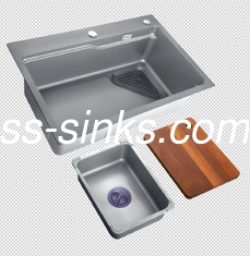 Evier de cuisine en acier inoxydable à coin poli 18G pour cuisines compactes