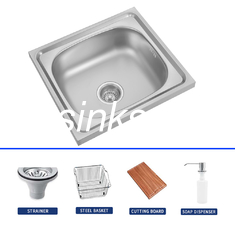 Evier de cuisine en acier inoxydable carré moderne avec accessoires