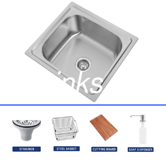 Personnalisez le lavabo en acier inoxydable avec égoutteur / panier