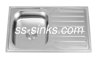 Taille OEM haut monté évier de cuisine Singl Bowl avec drainboard Taille minimale de l'armoire 33 pouces