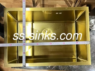 Cuve personnalisée en acier inoxydable de taille carrée avec finition dorée