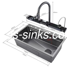 Topmount évier de cuisine pour 36 pouces armoire 21cm profondeur de bol 3 trous de robinet et plus haut choix