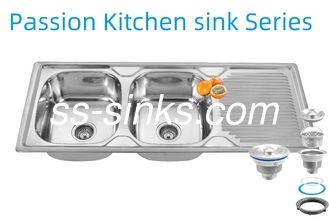 1200 x 500 mm tablier évier de cuisine en acier inoxydable avec 0,6 mm/0,8 mm/1,0 mm épaisseur et taille du produit