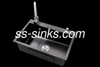 9&quot; grand SS304 noir Matt Kitchen Sink Rectangular Shaped