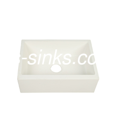 3-1/2 » évier simple de bassin de cristaux de quartz de Matte White Farmhouse Sink 80%