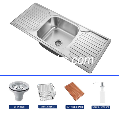 20 calibre en acier Single Bowl Drop In Cuisine Evier avec drainboard