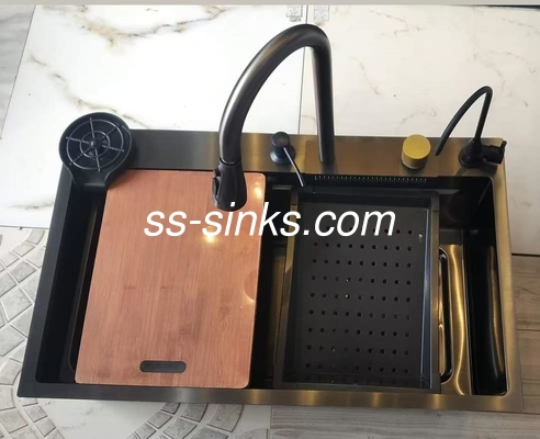 Beau évier en acier inoxydable argenté 304 pour les cuisines modernes et classiques