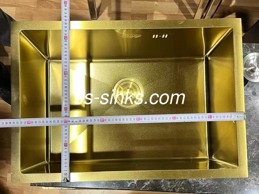 Cuve personnalisée en acier inoxydable de taille carrée avec finition dorée