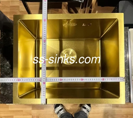 Cuve personnalisée en acier inoxydable de taille carrée avec finition dorée