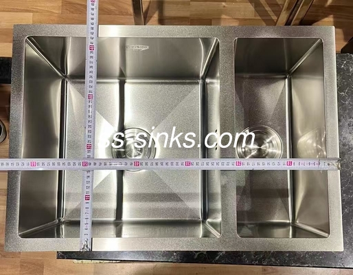 En acier inoxydable double cuve évier panier drainage centre drainage placement inclus accessoires panier