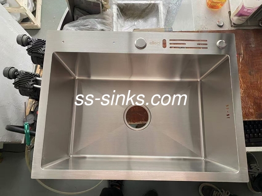 K-20000 évier de cuisine à monture supérieure avec un trou de robinet et une profondeur de bol de 21 cm
