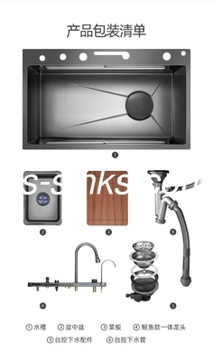 Topmount évier de cuisine pour 36 pouces armoire 21cm profondeur de bol 3 trous de robinet et plus haut choix