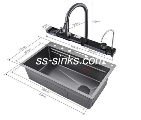 Topmount évier de cuisine pour 36 pouces armoire 21cm profondeur de bol 3 trous de robinet et plus haut choix