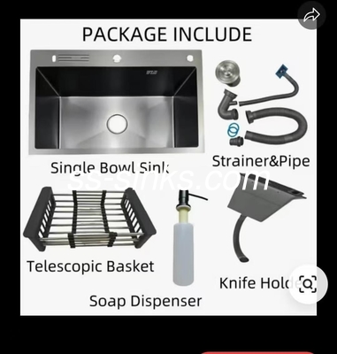Évier à cuve simple en acier inoxydable durable et fonctionnel pour les cuisines animées