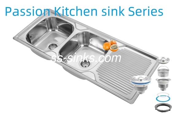 1200 x 500 mm tablier évier de cuisine en acier inoxydable avec 0,6 mm/0,8 mm/1,0 mm épaisseur et taille du produit