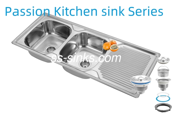 1200 x 500 mm tablier évier de cuisine en acier inoxydable avec 0,6 mm/0,8 mm/1,0 mm épaisseur et taille du produit