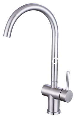 Le robinet d'acier inoxydable de l'eau chaude et froide 304 a balayé le robinet d'eau en acier