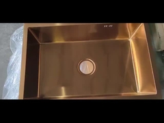évier de cuisine en acier inoxydable de couleur or, évier simple avec trou de trop-plein